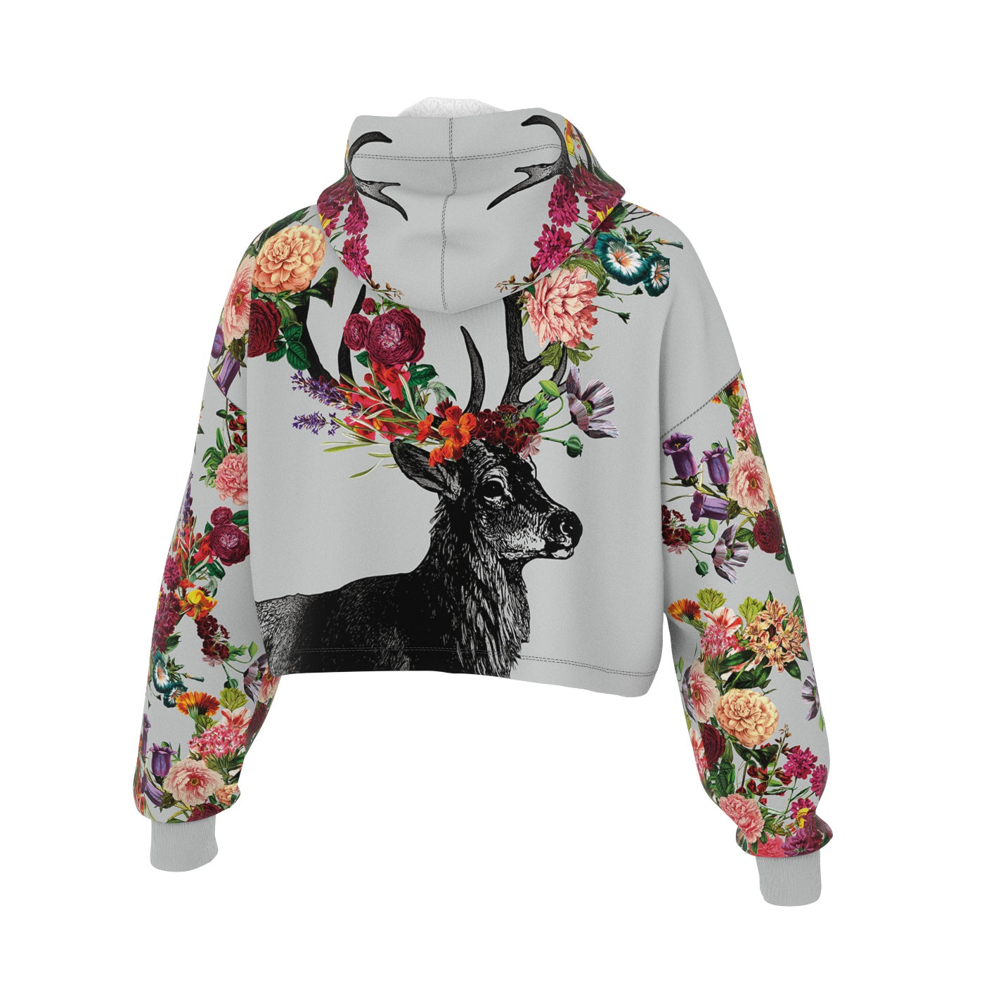 Spring Itself Deer Cropped Hoodie