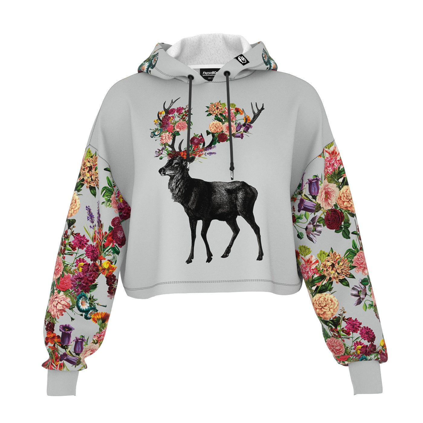 Spring Itself Deer Cropped Hoodie