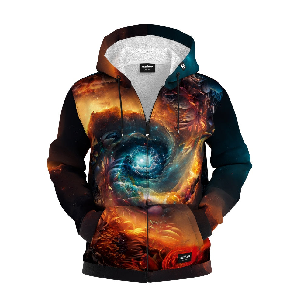 Space Flower Zip Up Hoodie