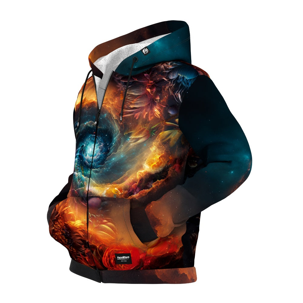 Space Flower Zip Up Hoodie