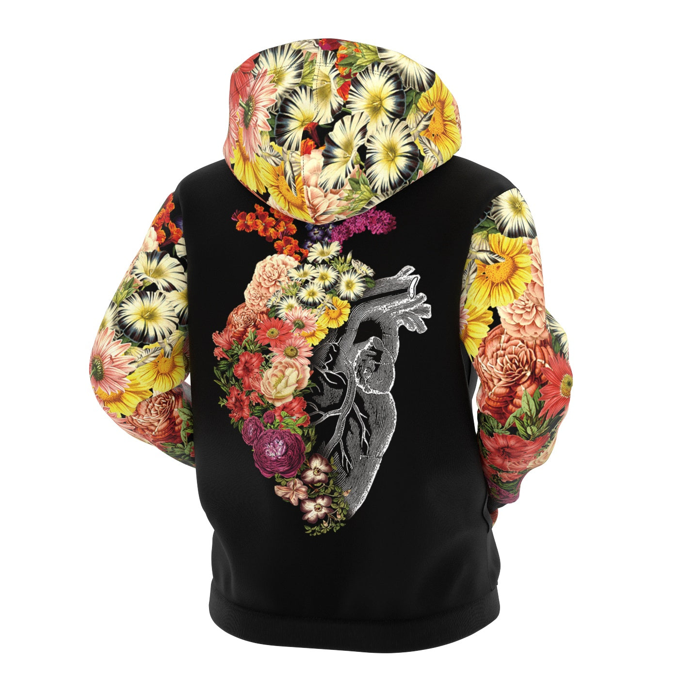 Flower Heart Zip Up Hoodie