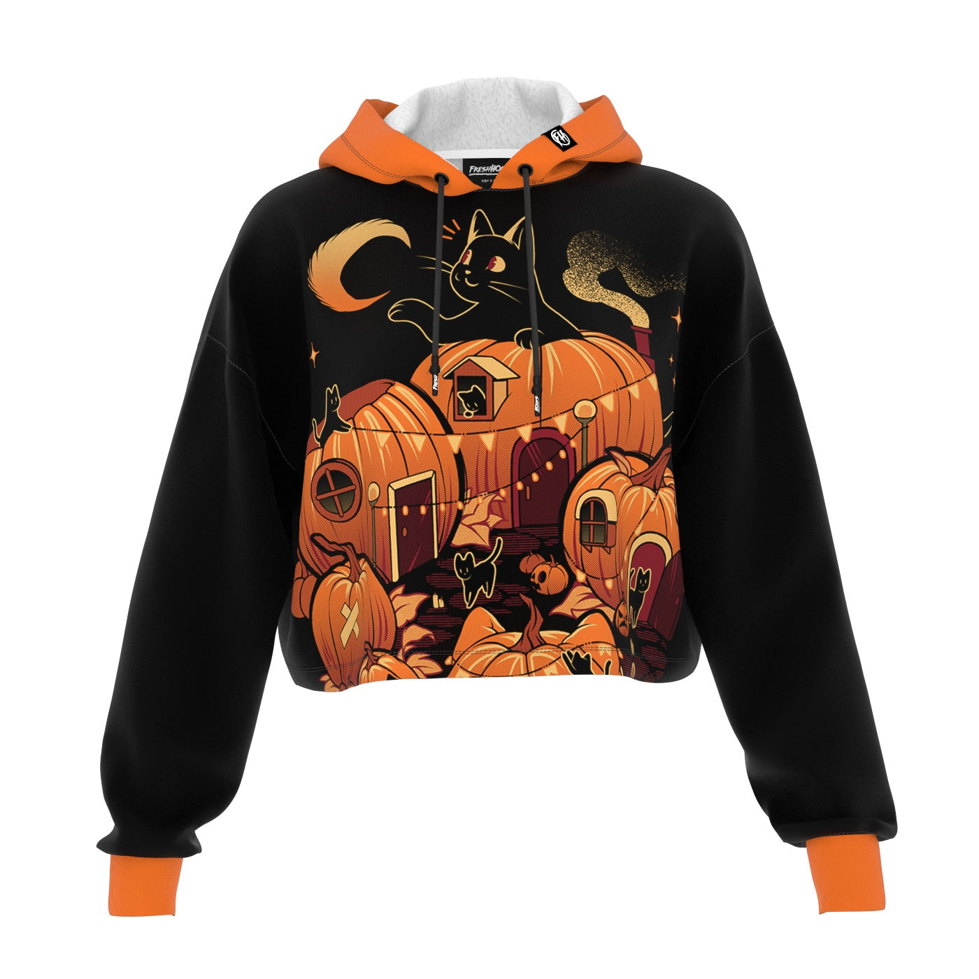 Pumpkin House Cropped Hoodie