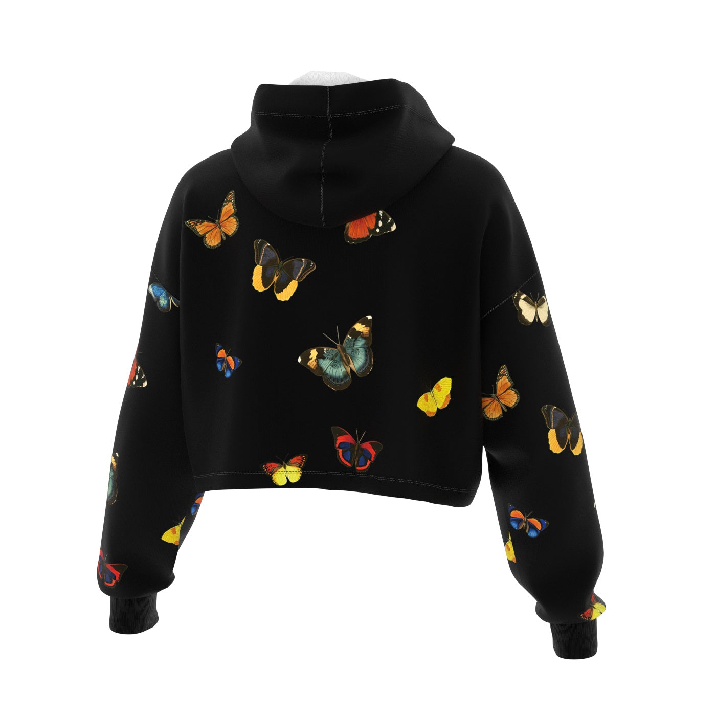 Butterfly Skull Cropped Hoodie