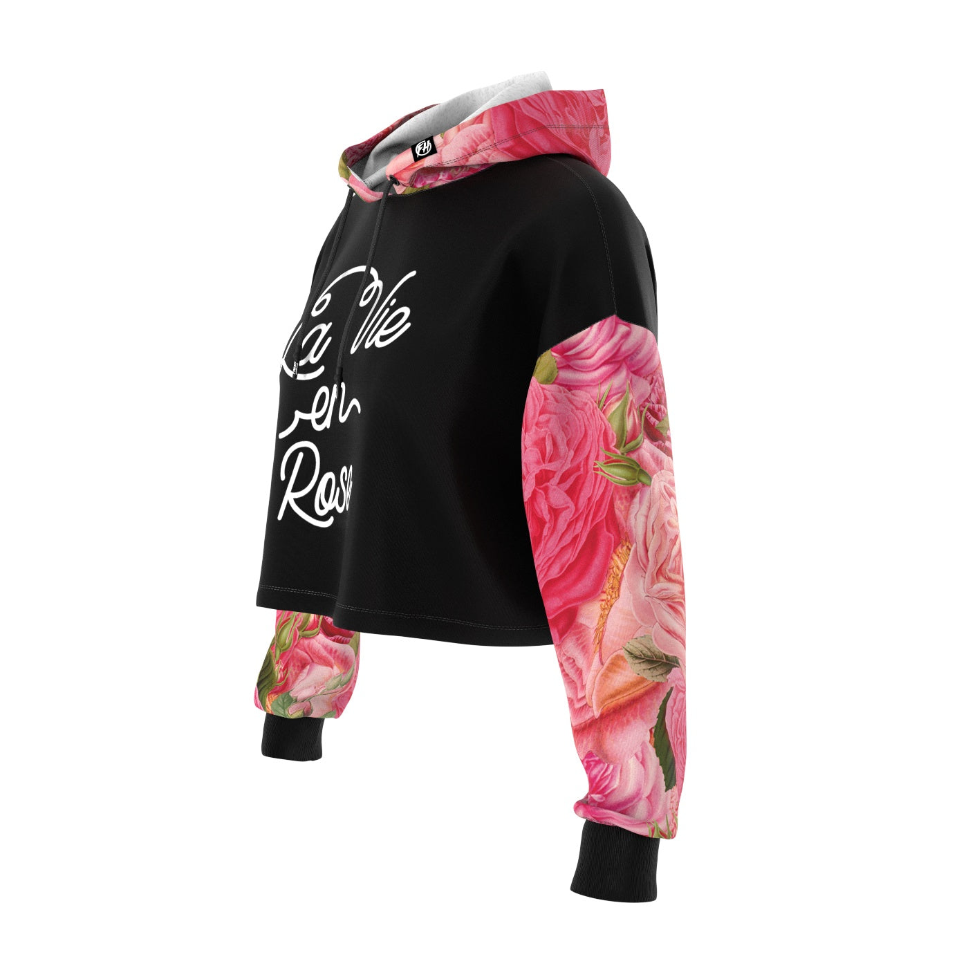 La Vie En Rose Cropped Hoodie