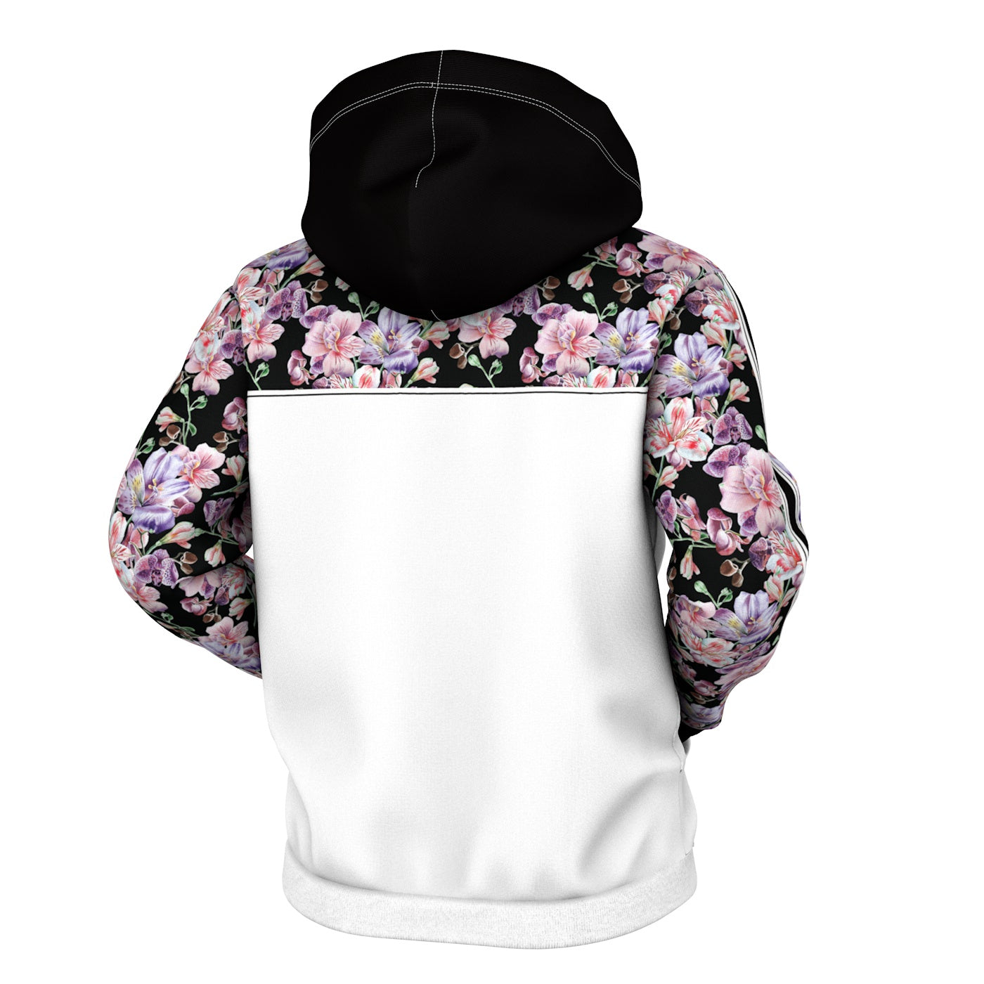 Midnight Pink Blossom Zip Up Hoodie