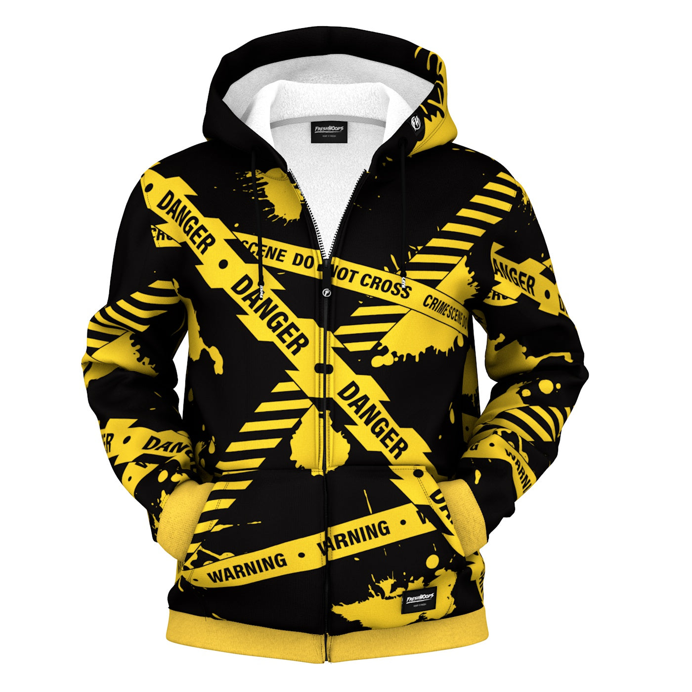 Caution Zip Up Hoodie