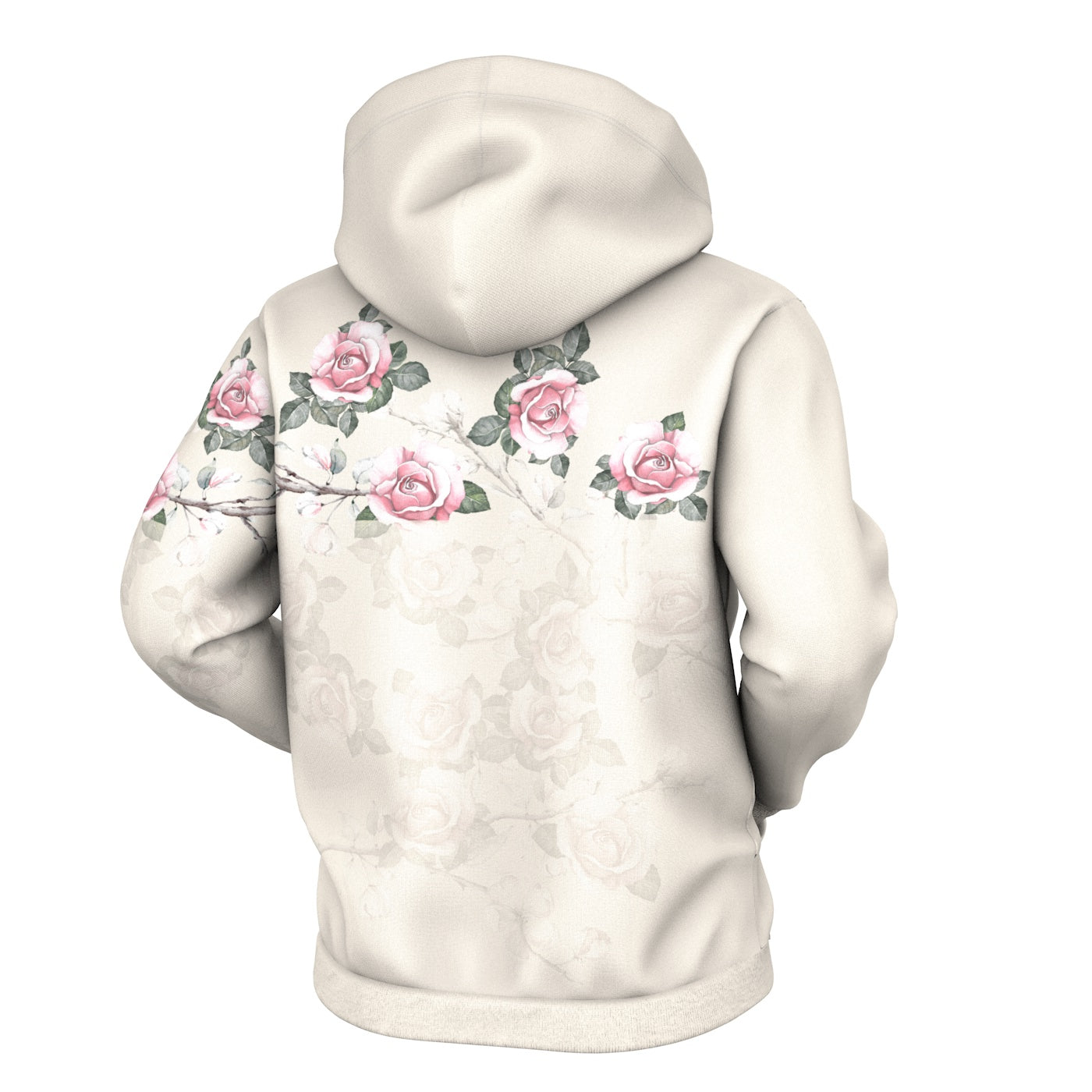 Retro Roses Zip Up Hoodie