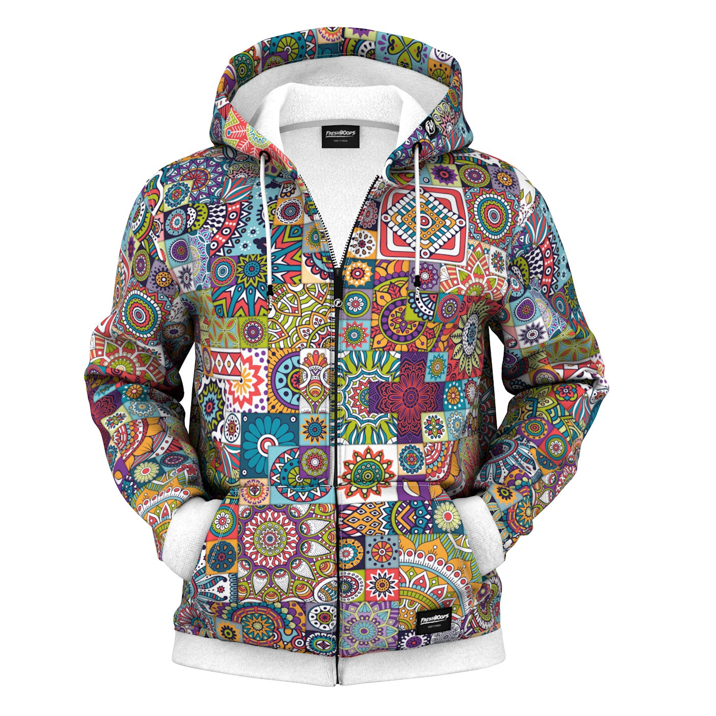 Tribal Mosaic Zip Up Hoodie