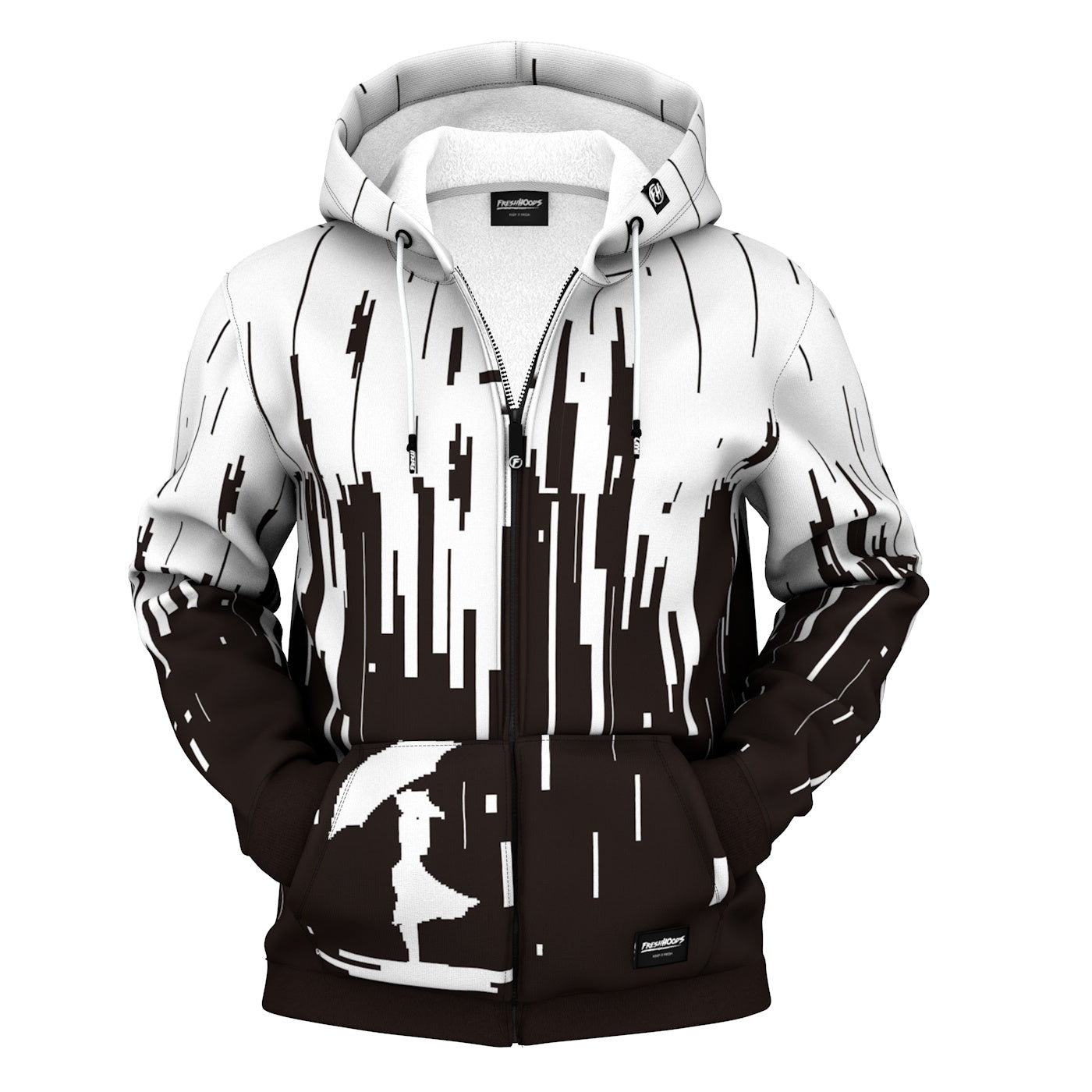 Negative 8-Bit Zip Up Hoodie