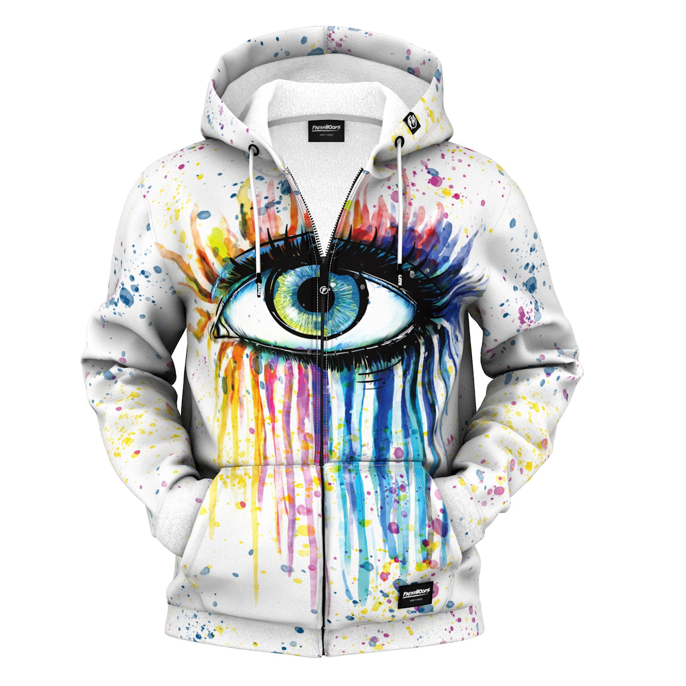 Watercolor Eye Zip Up Hoodie