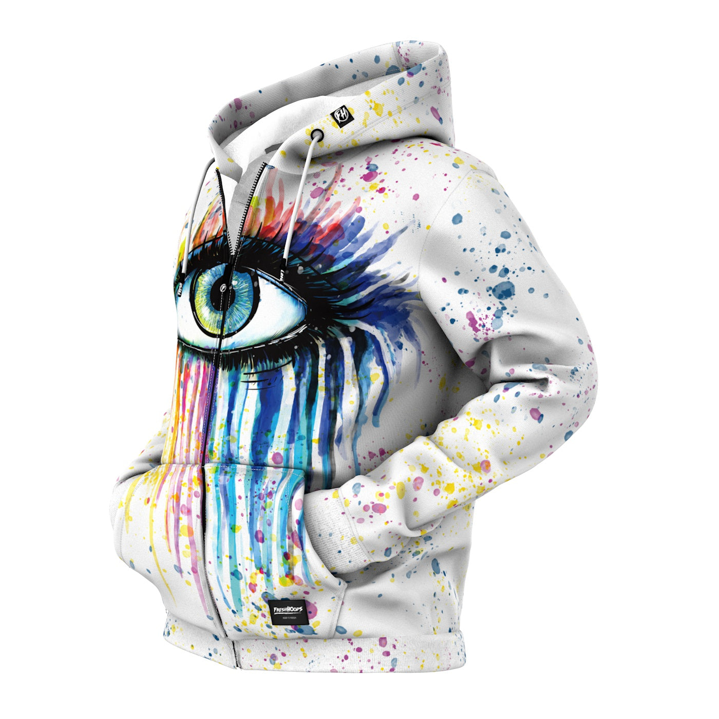 Watercolor Eye Zip Up Hoodie