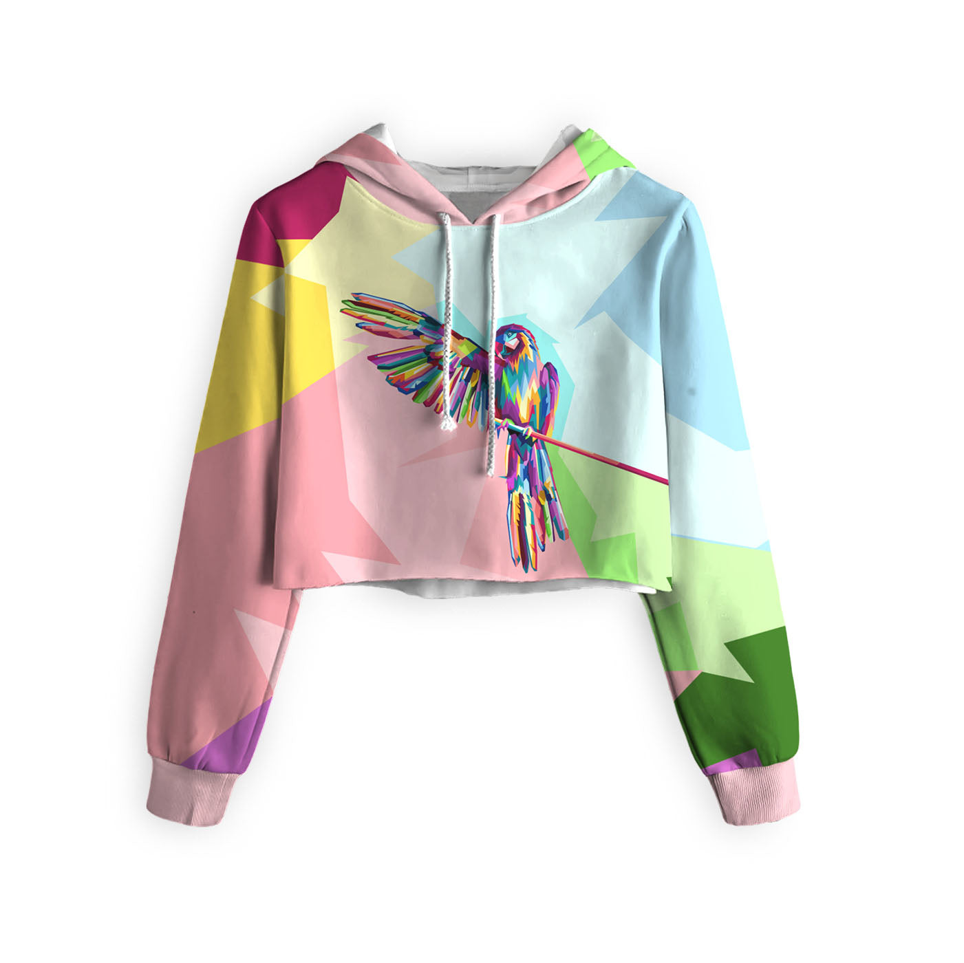 Colorful Ara Cropped Hoodie