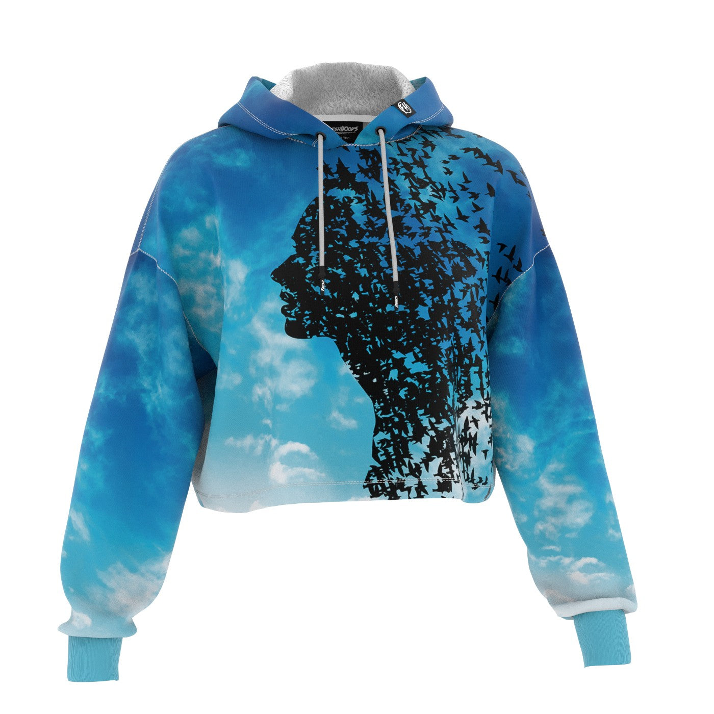 Artistic Soaring Cropped Hoodie