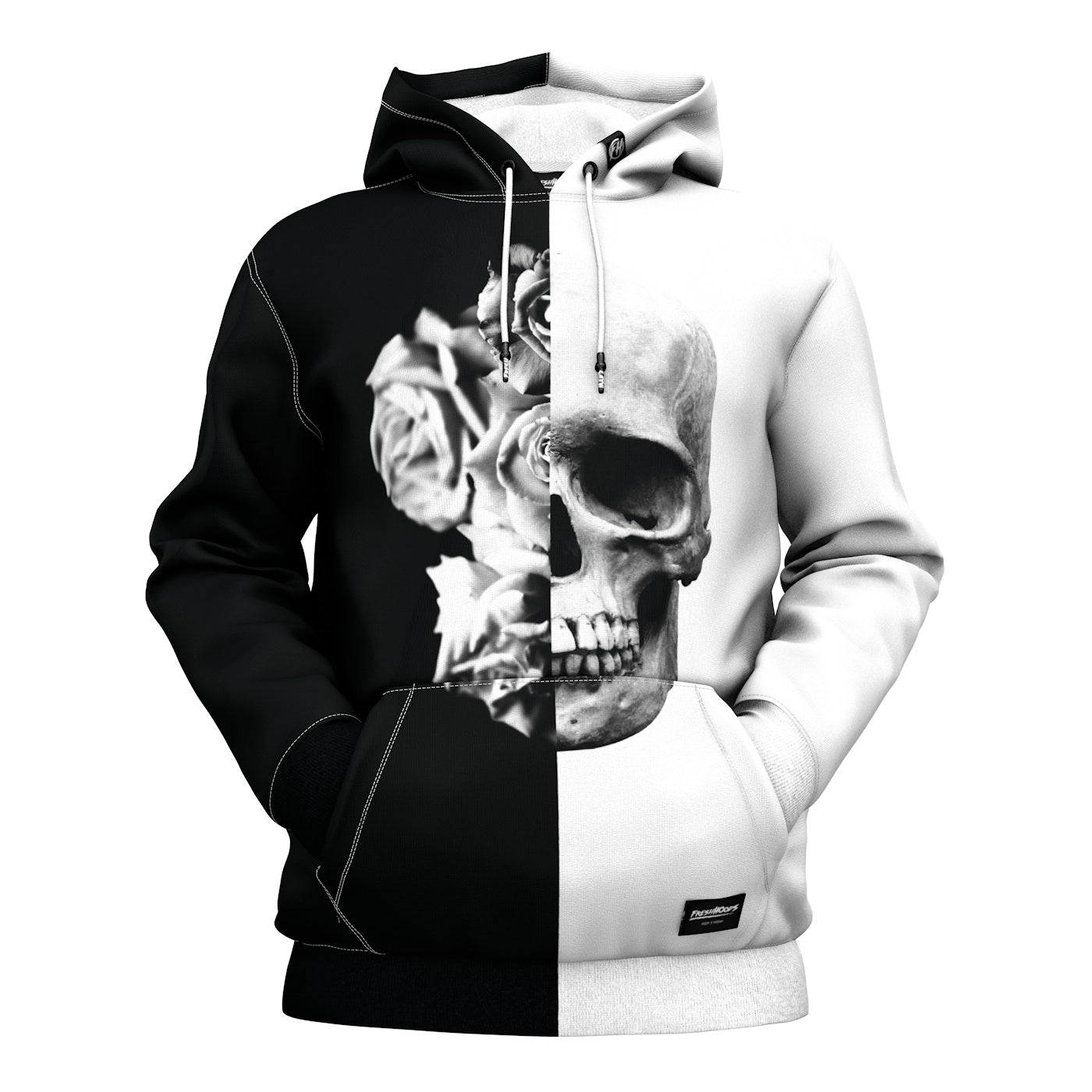 Black & White Skull Hoodie