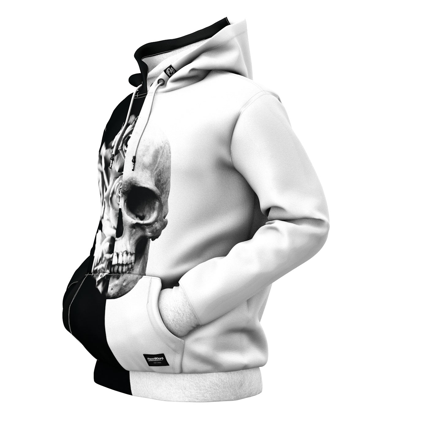 Black & White Skull Hoodie