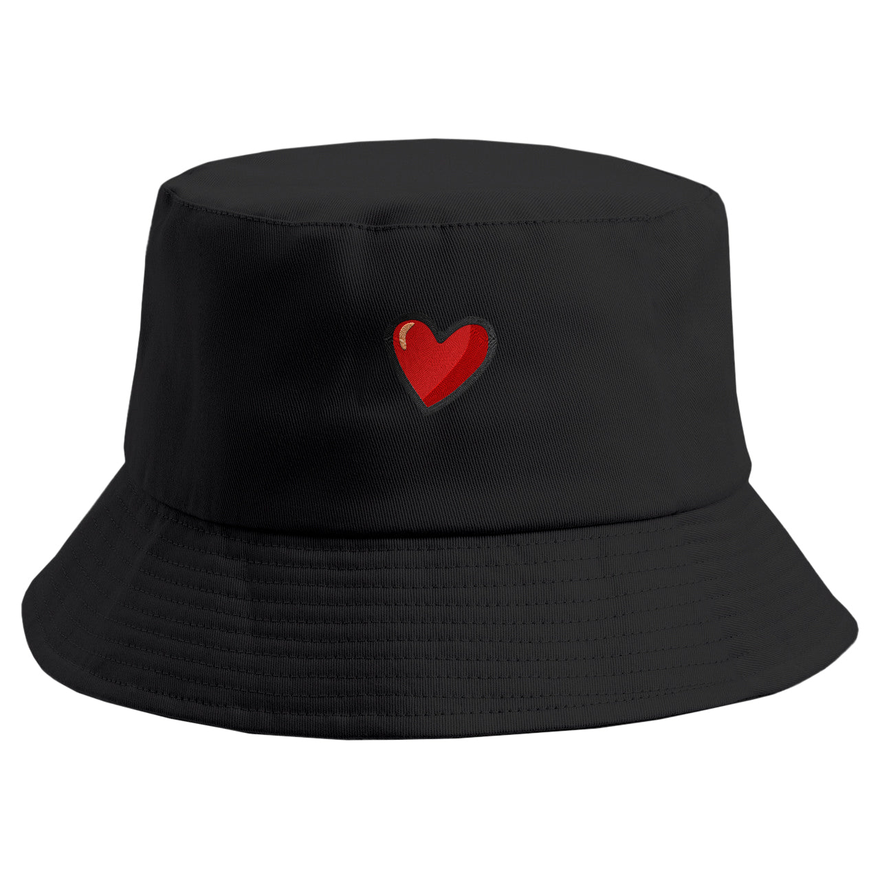 Embroidered Heart Bucket Hat