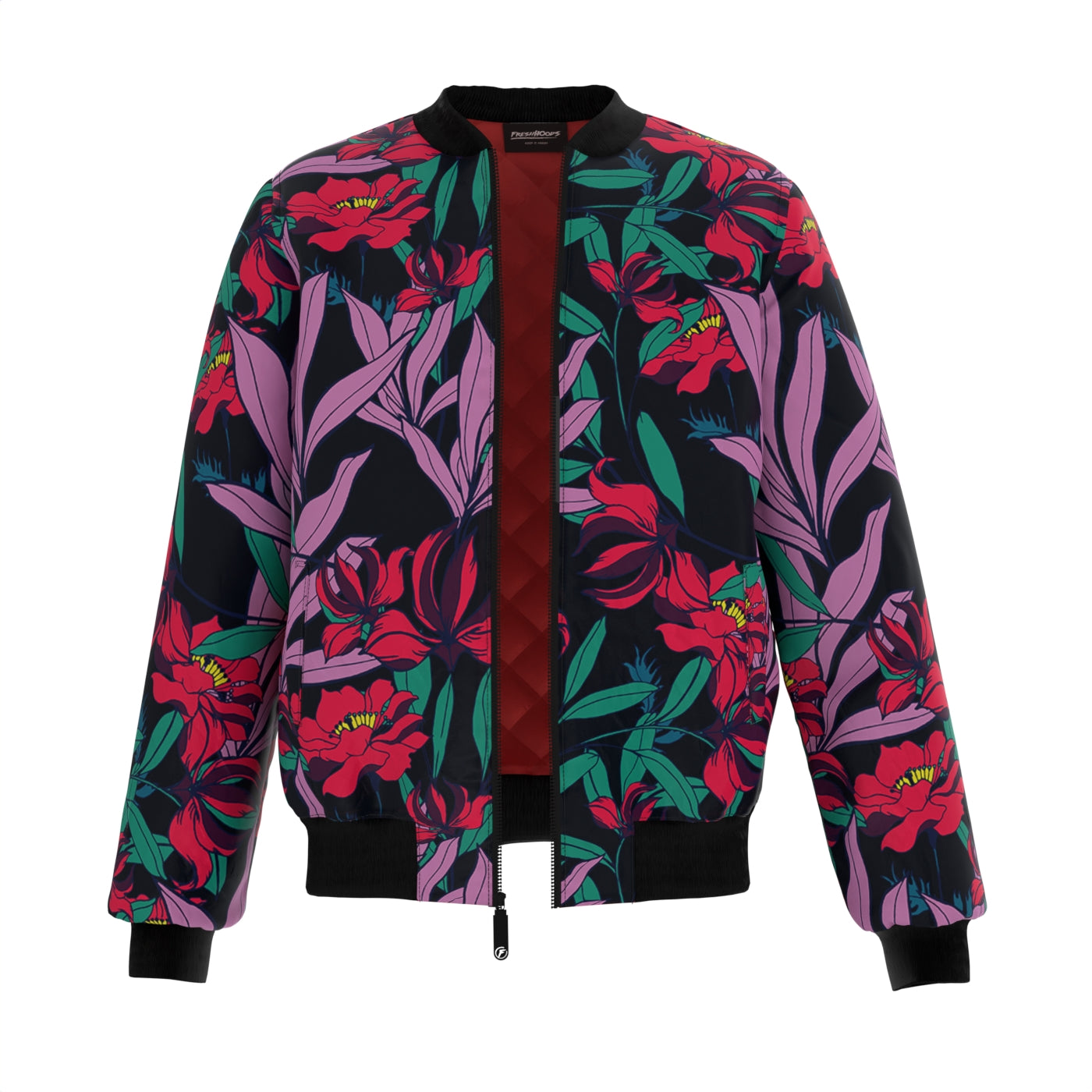 Bright Night Blossom Bomber Jacket