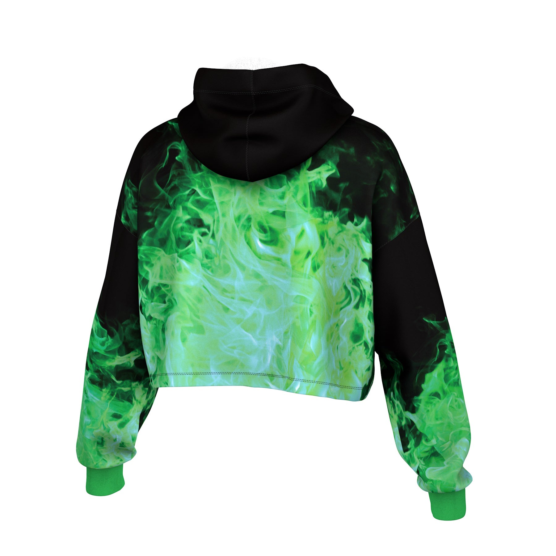 Burning Skull Cropped Hoodie