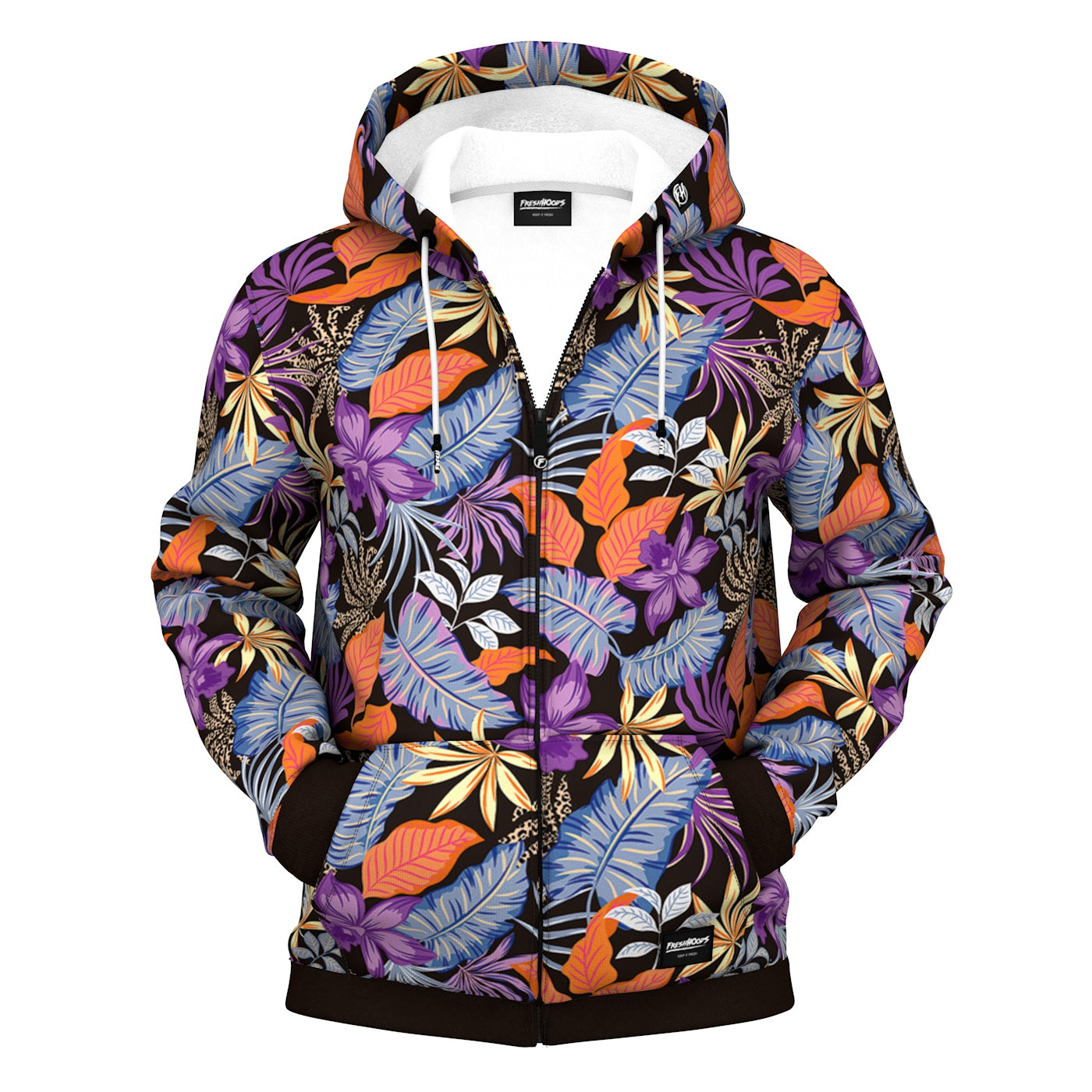 Evening Floral Dance Zip Up Hoodie