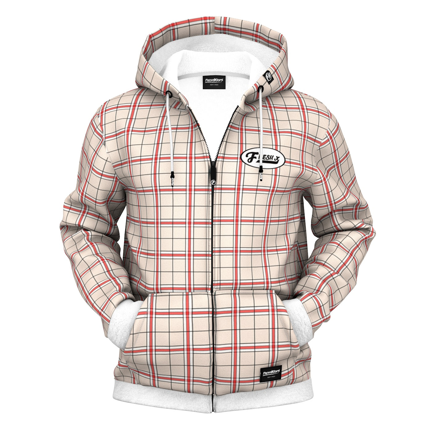 Fresh XPlaid Zip Up Hoodie