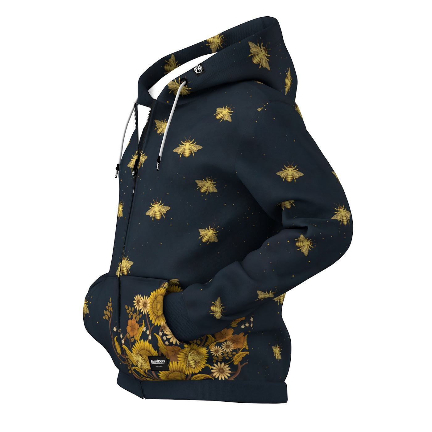 Golden Bee Zip Up Hoodie