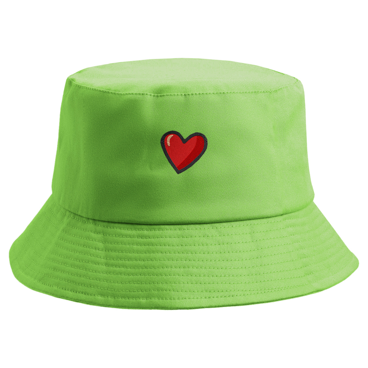 Embroidered Heart Bucket Hat