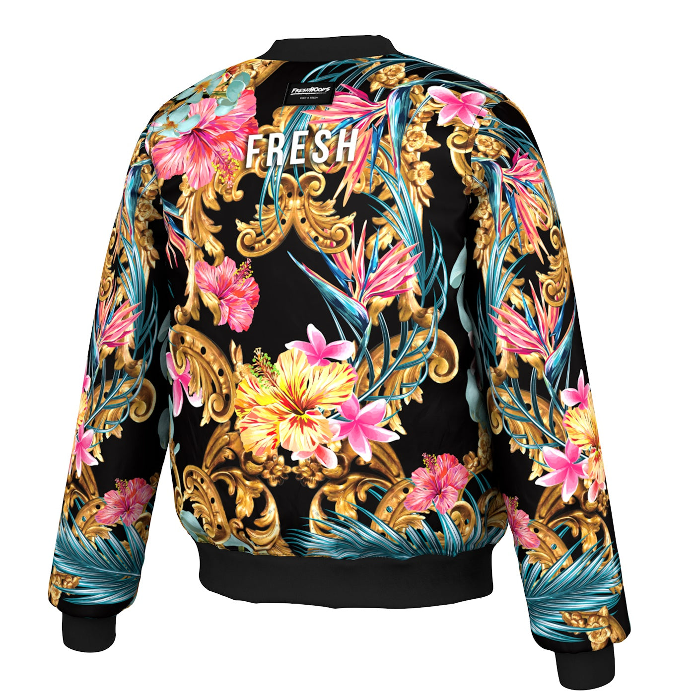 Hidden Hibiscus Bomber Jacket