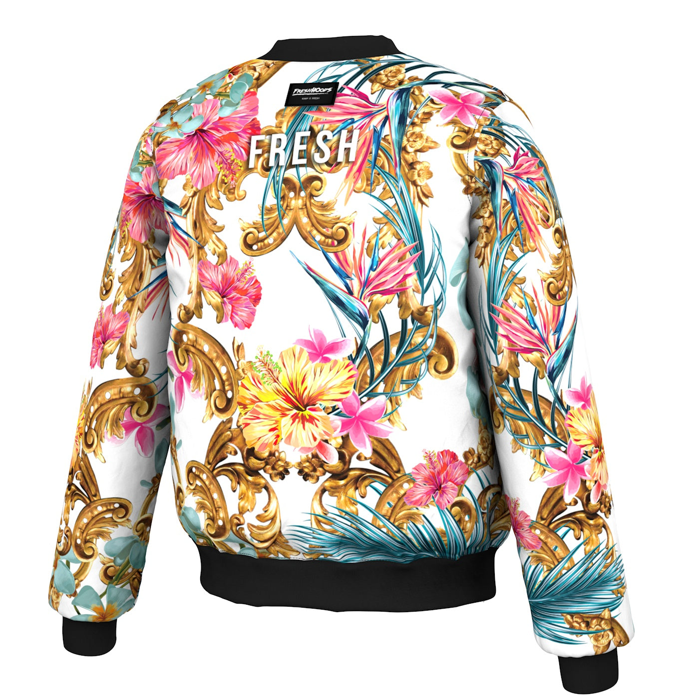 Hidden Hibiscus Bomber Jacket