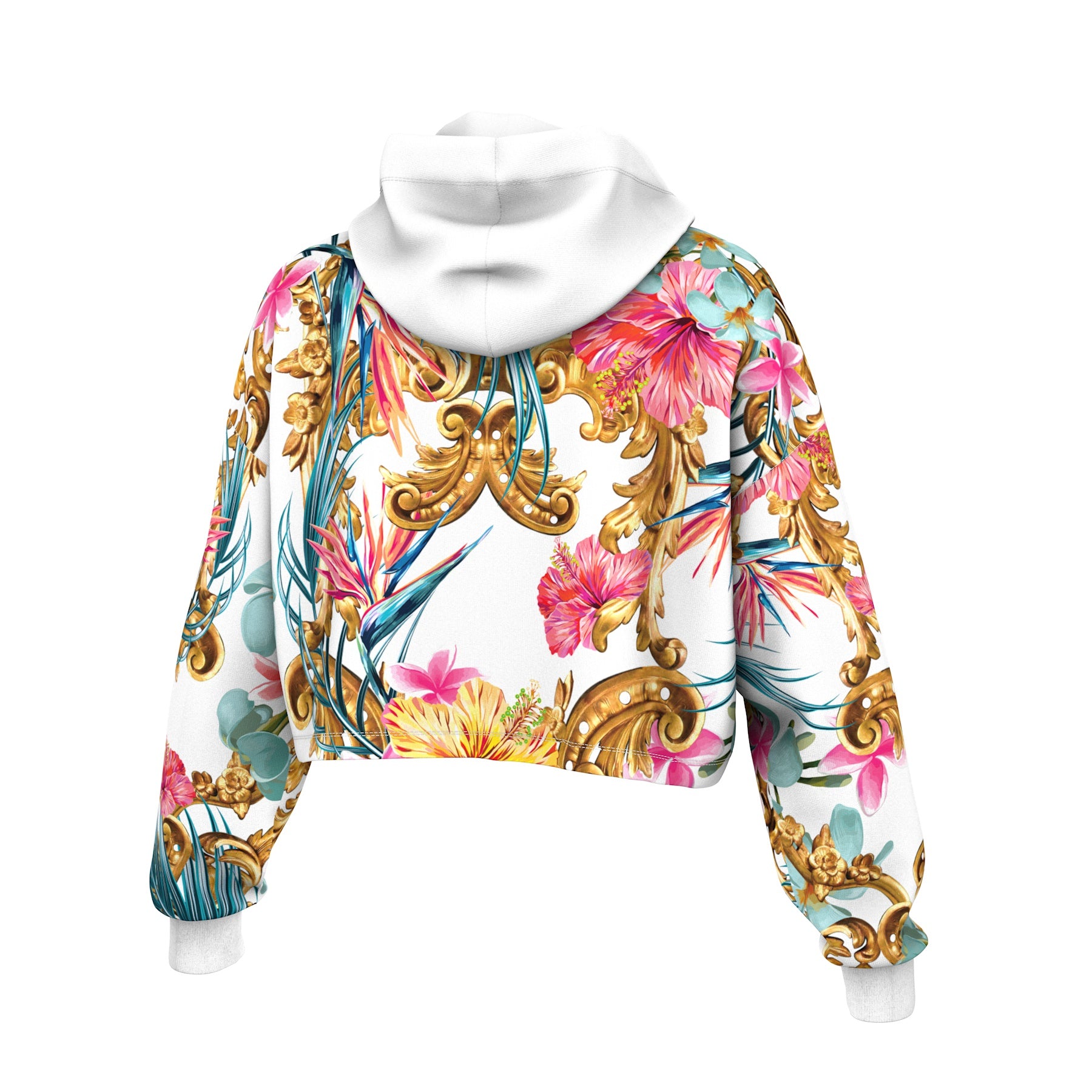 Hidden Hibiscus Cropped Hoodie