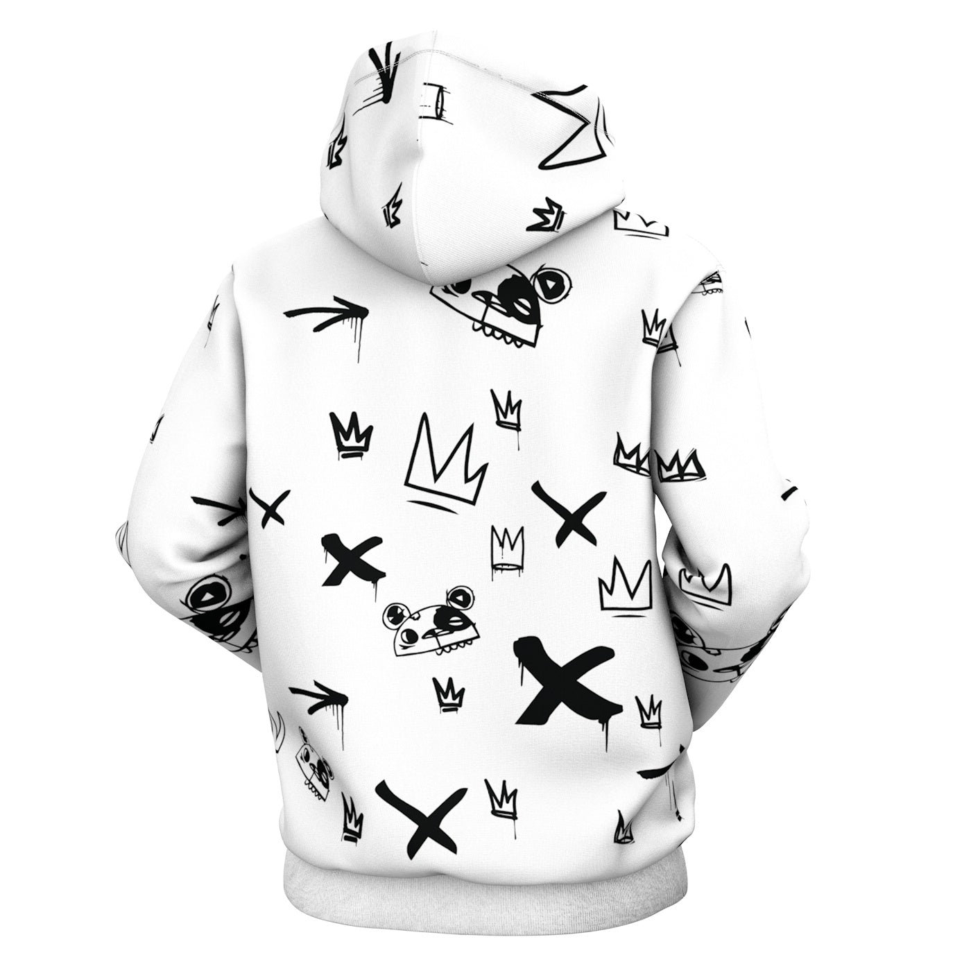 Kings Pattern White Hoodie