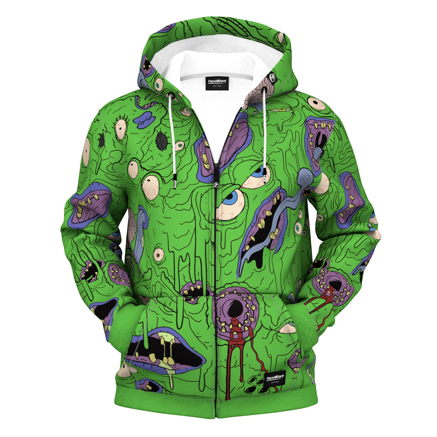 Melted Frog Zip Up Hoodie