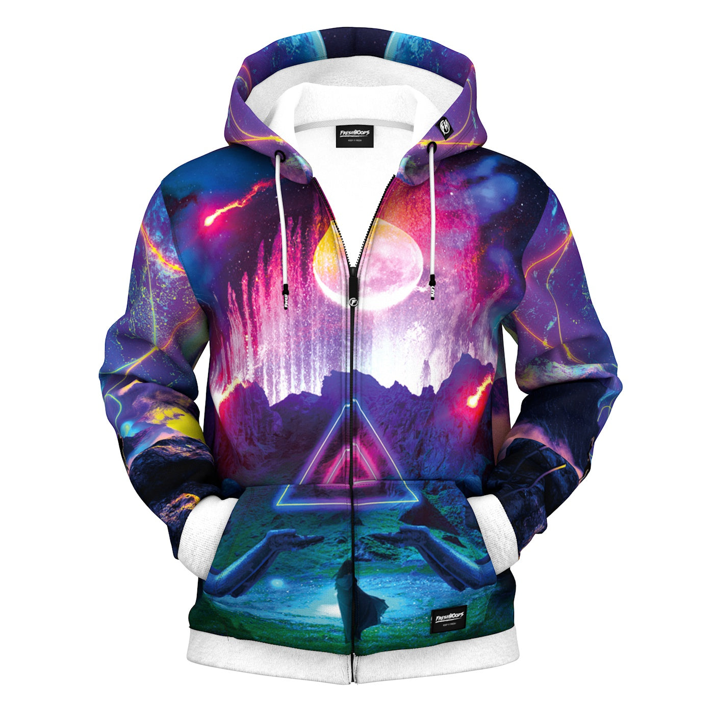 Neon Night Zip Up Hoodie