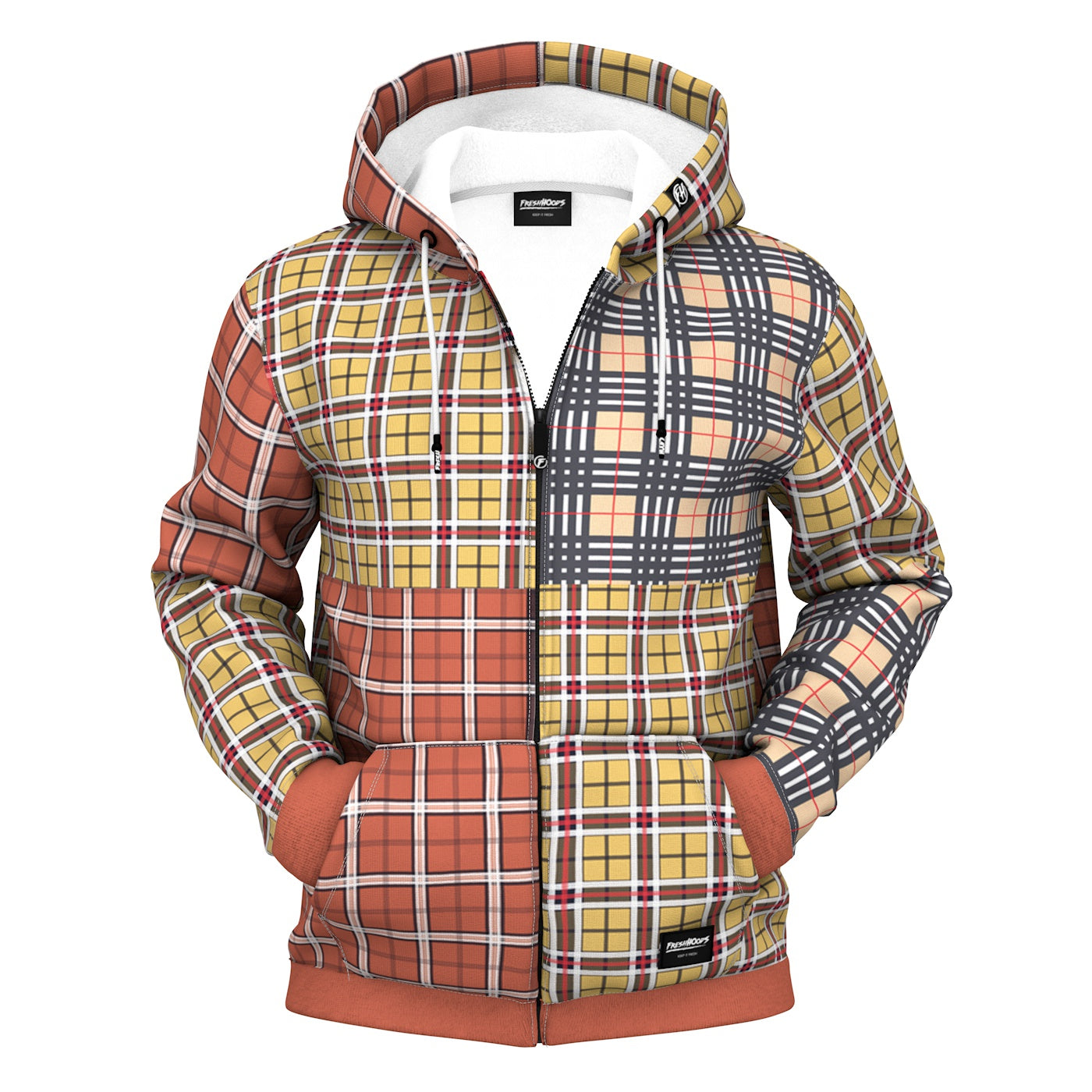 Out Plaid Zip Up Hoodie