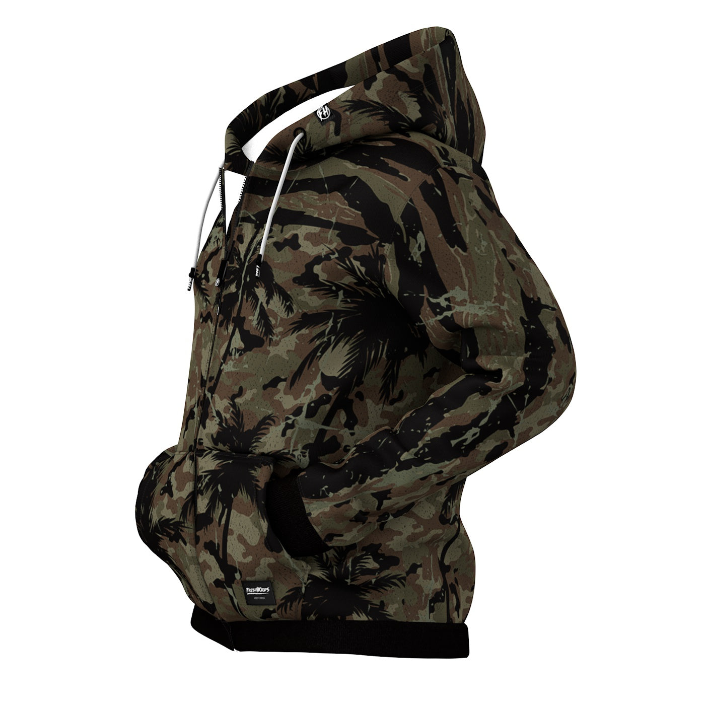 Palm Camo Zip Up Hoodie