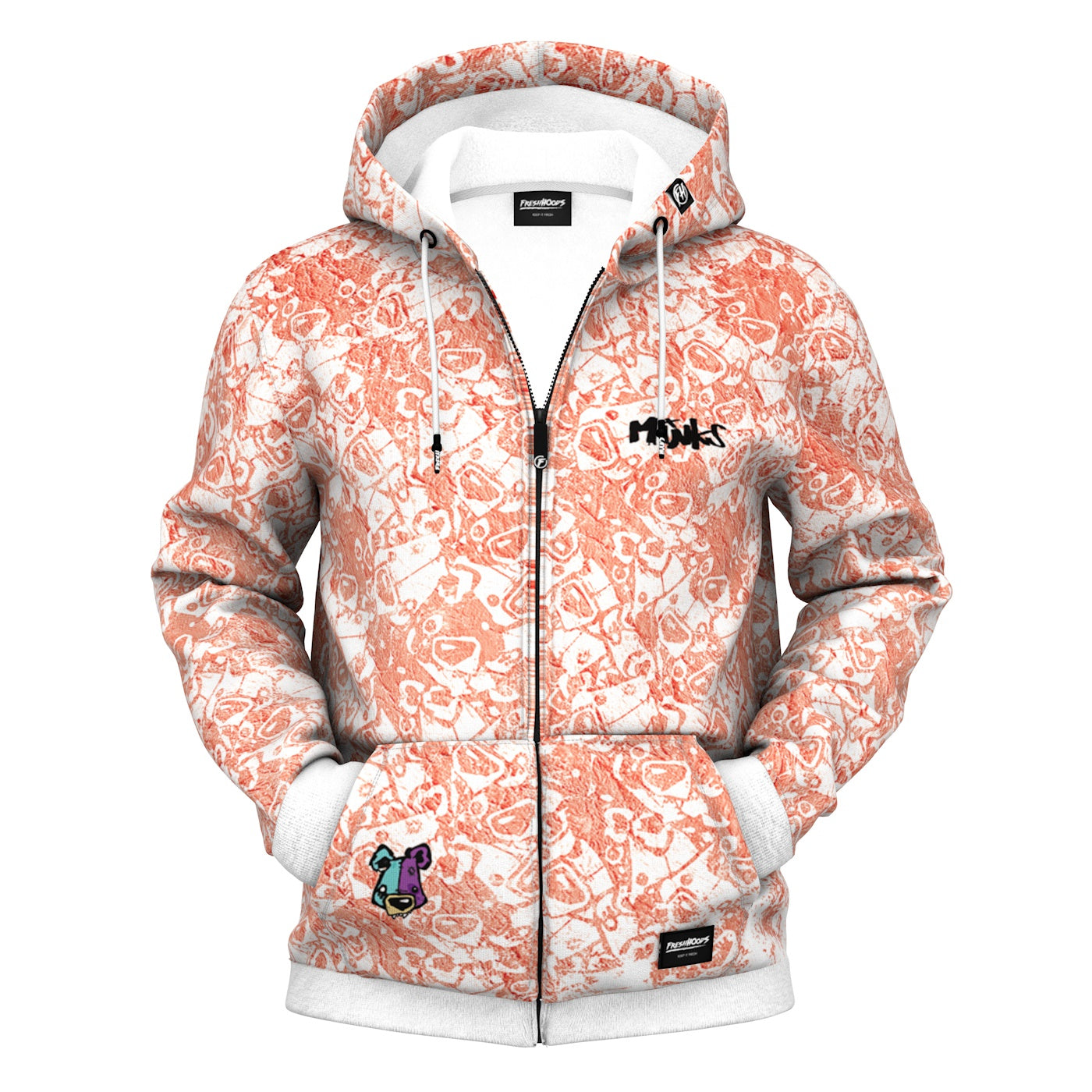 Pattern Design Zip Up Hoodie