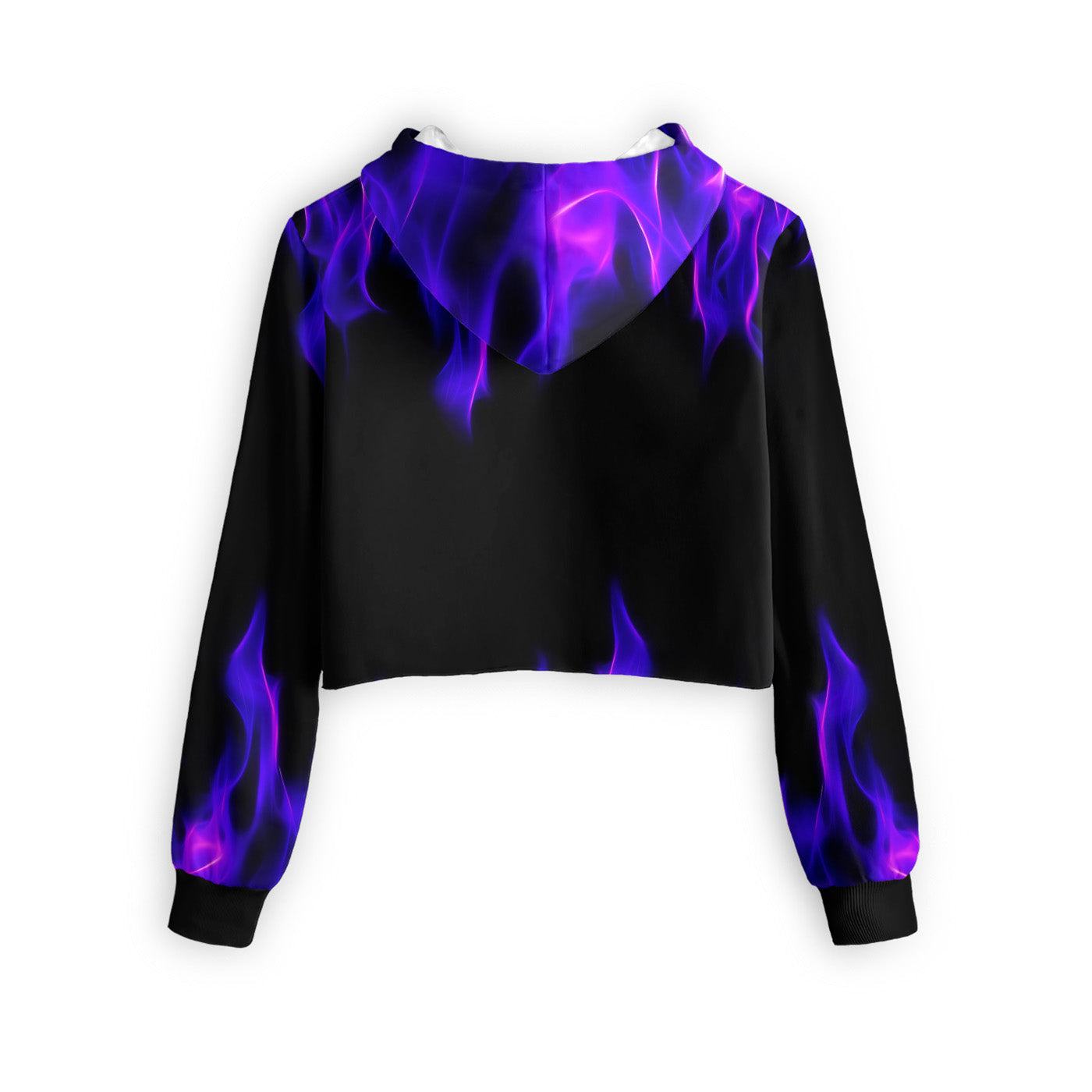 Purple Flame Cropped Hoodie