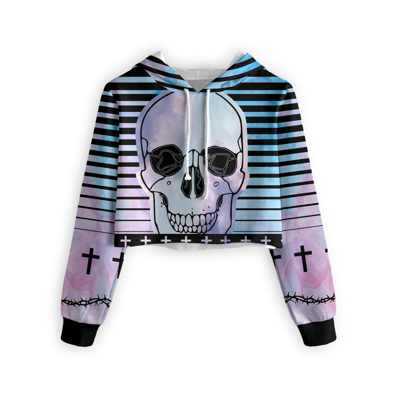 Crosses Cropped Hoodie