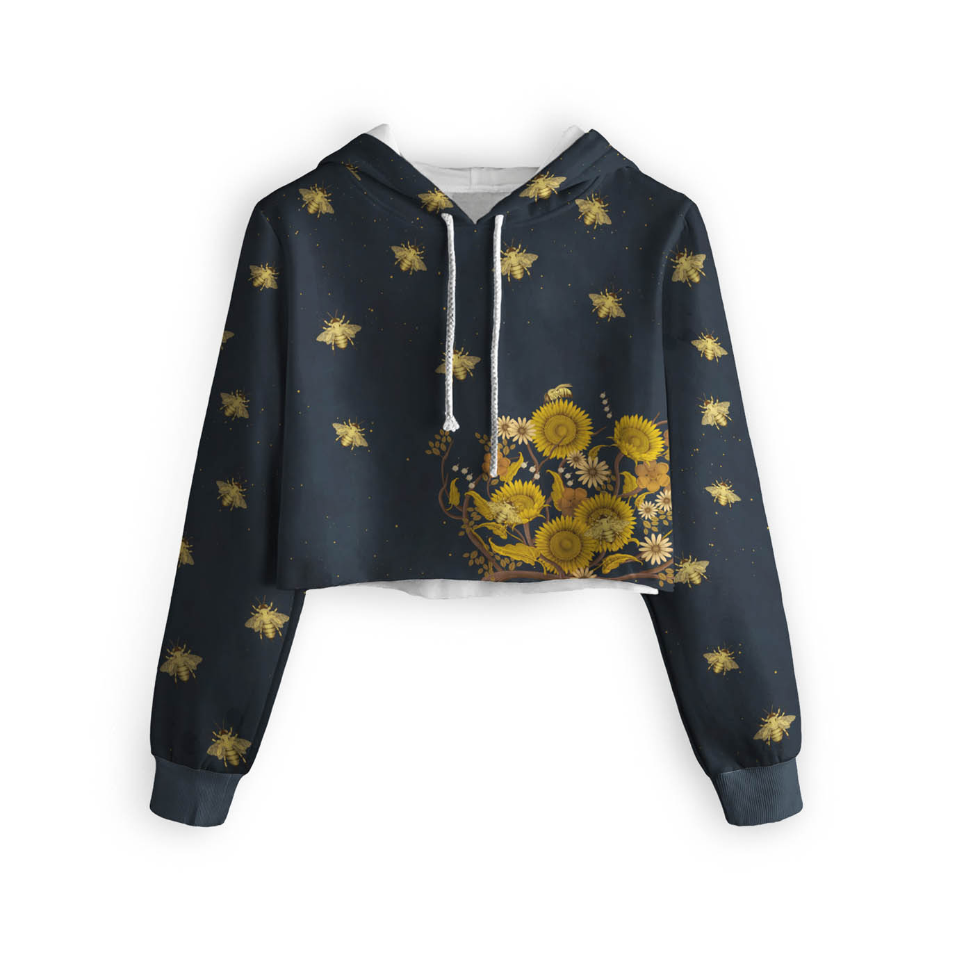 Golden Bee Cropped Hoodie