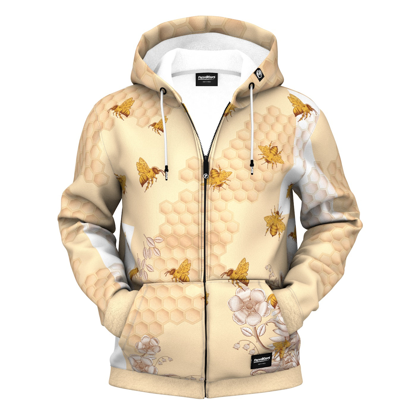 Sunflower Bee Zip Up Hoodie