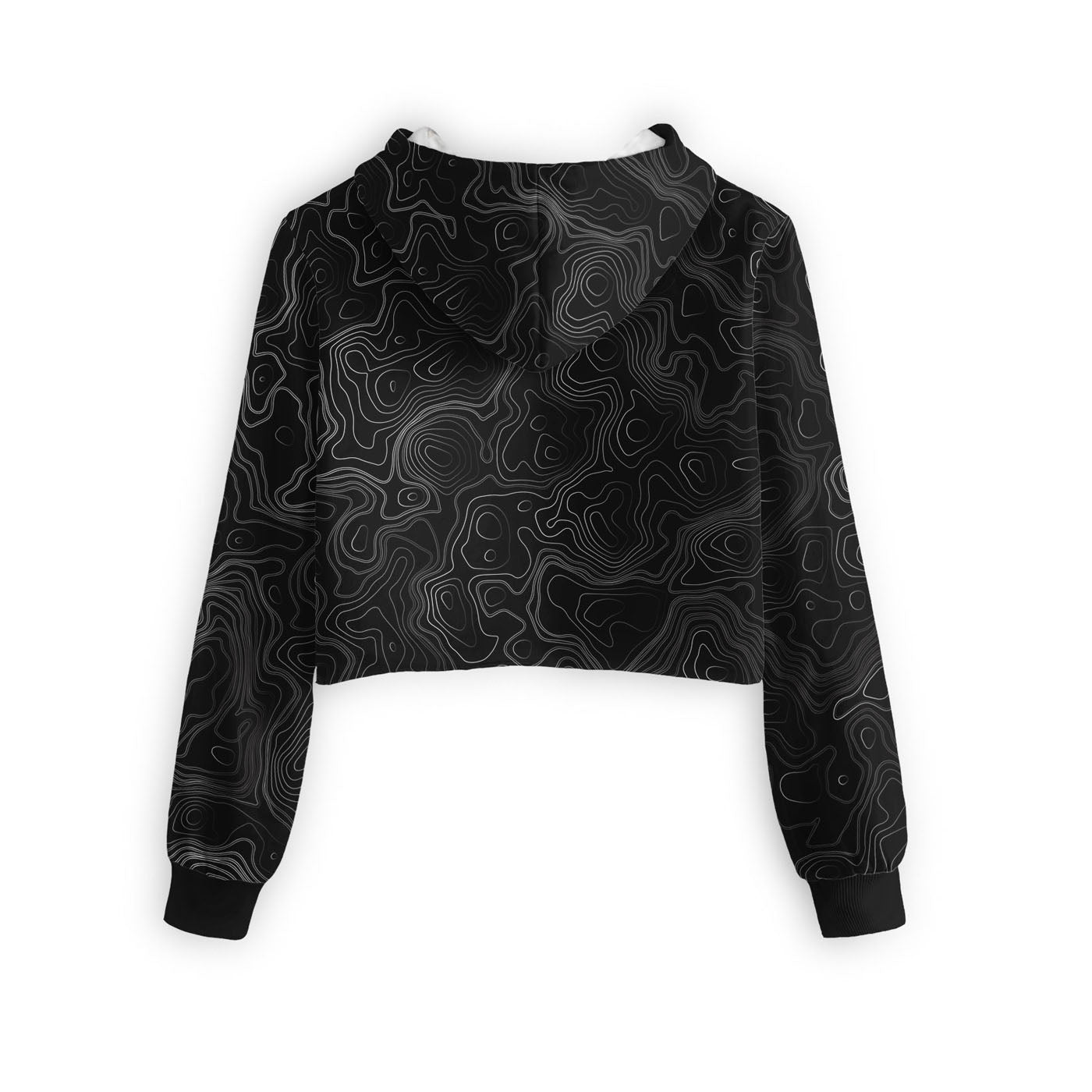 Topographical Cropped Hoodie