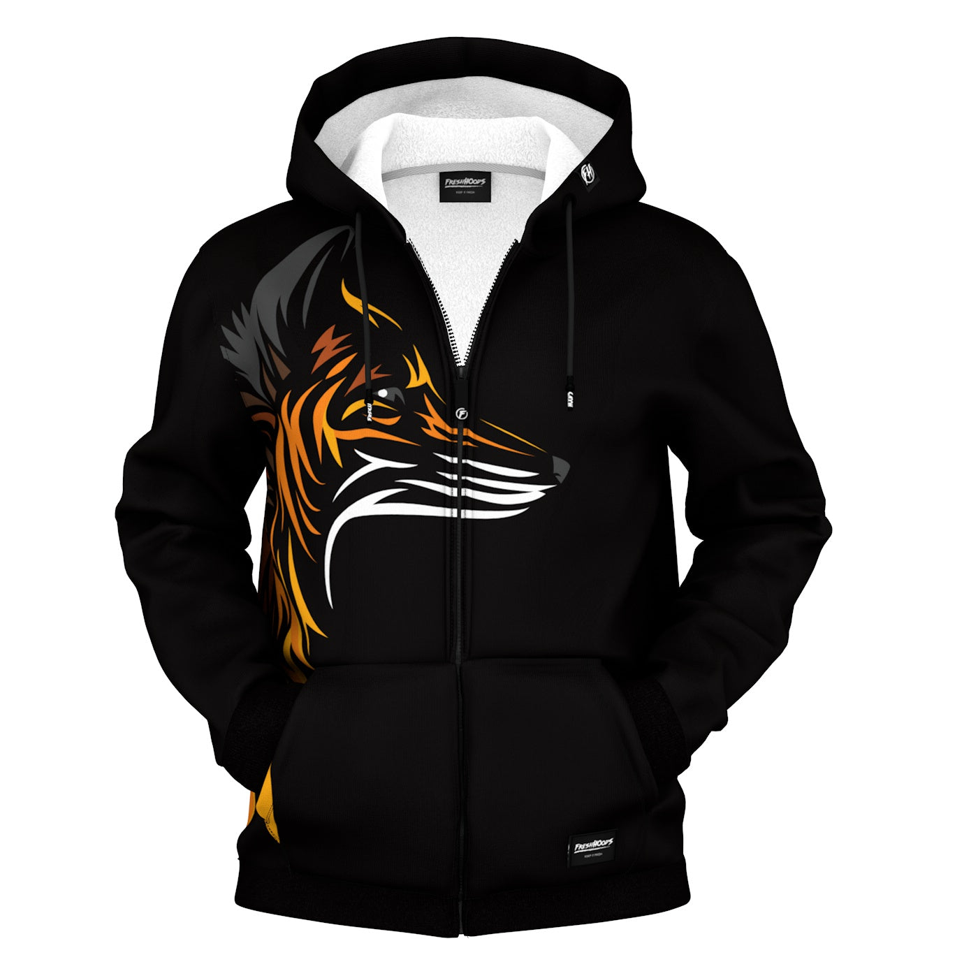 Tribal Fox Zip Up Hoodie