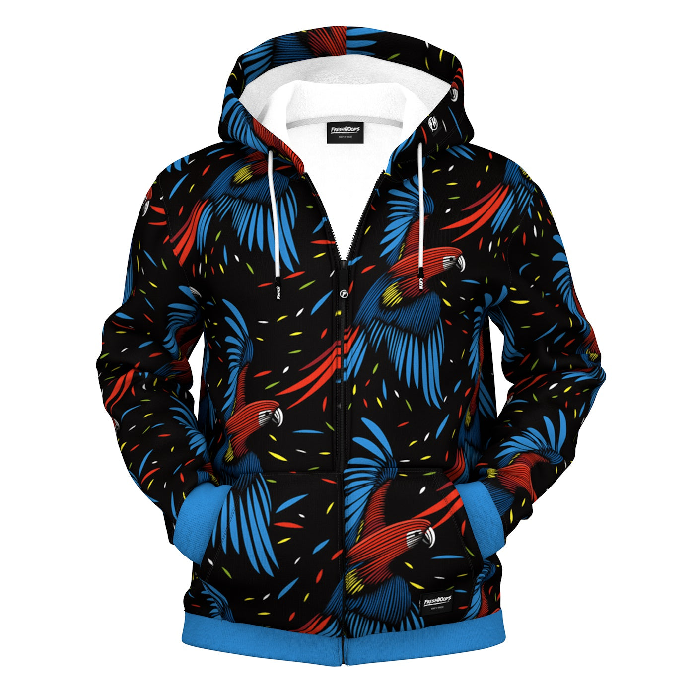 Tropical Macaw Zip Up Hoodie