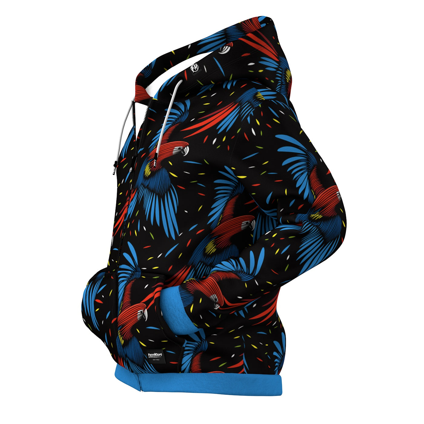 Tropical Macaw Zip Up Hoodie