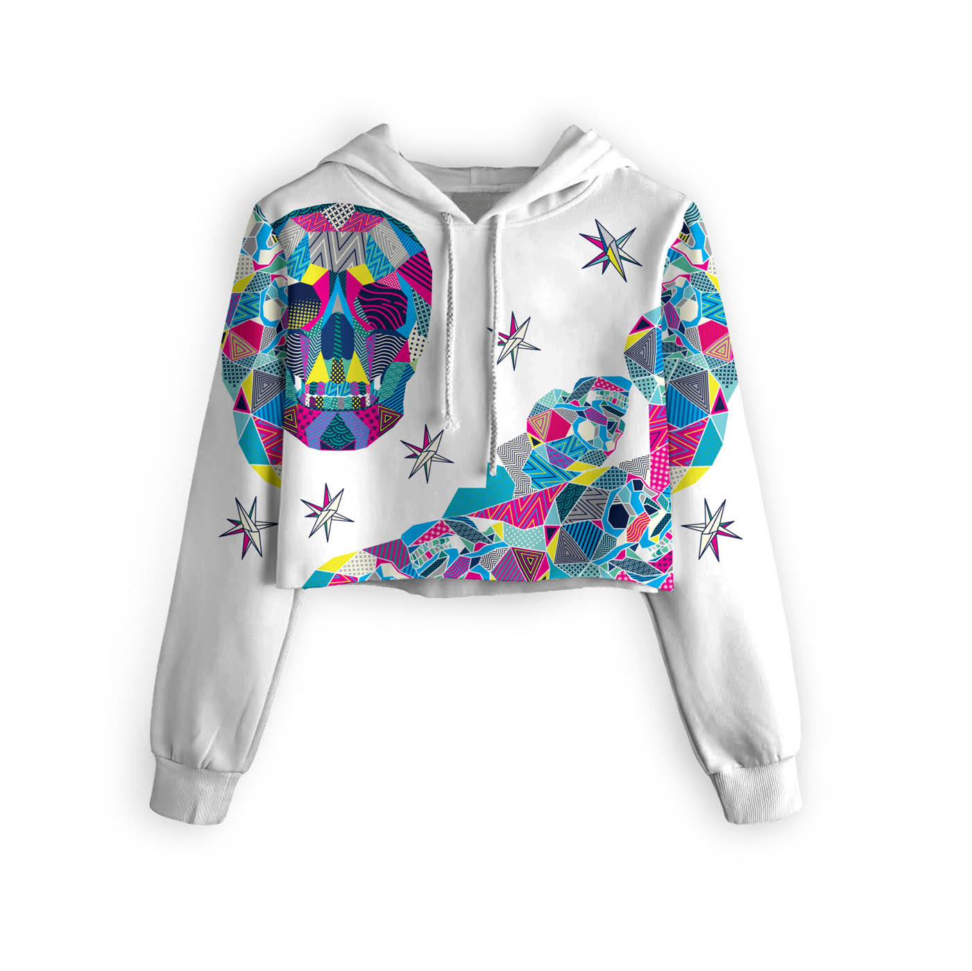 Dazed Skull Cropped Hoodie