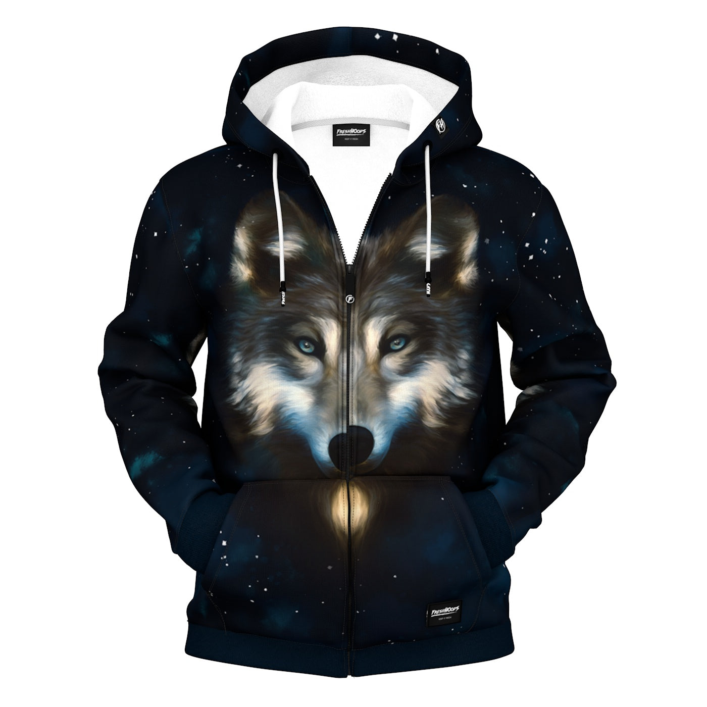 Wolf In Night Zip Up Hoodie