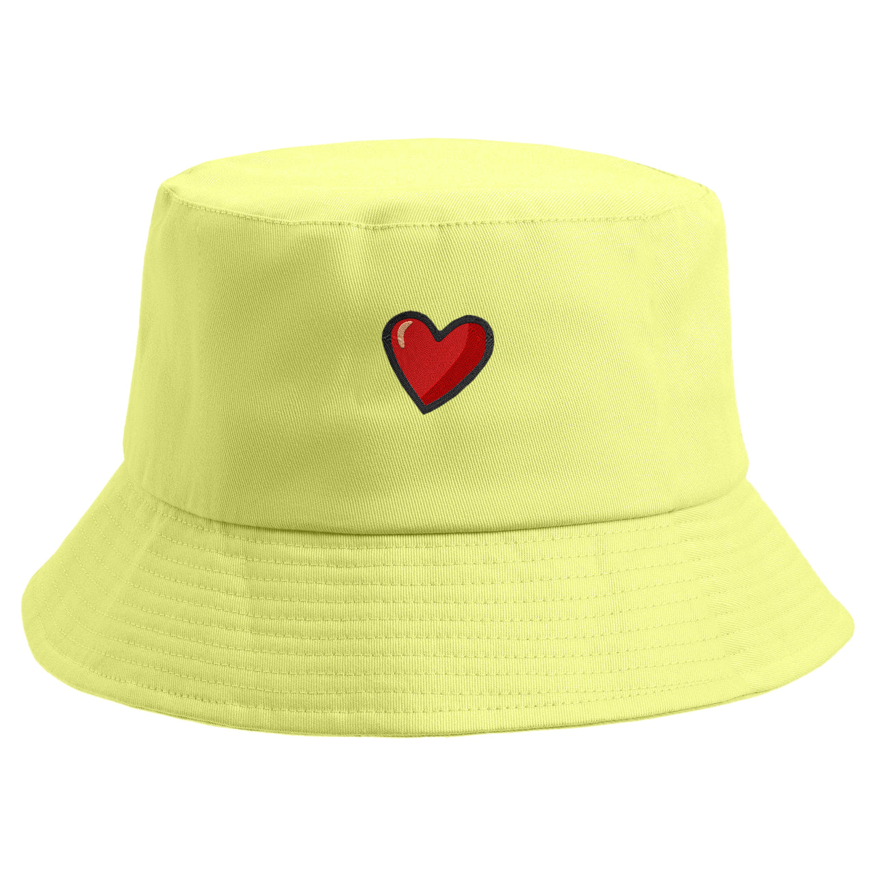 Embroidered Heart Bucket Hat