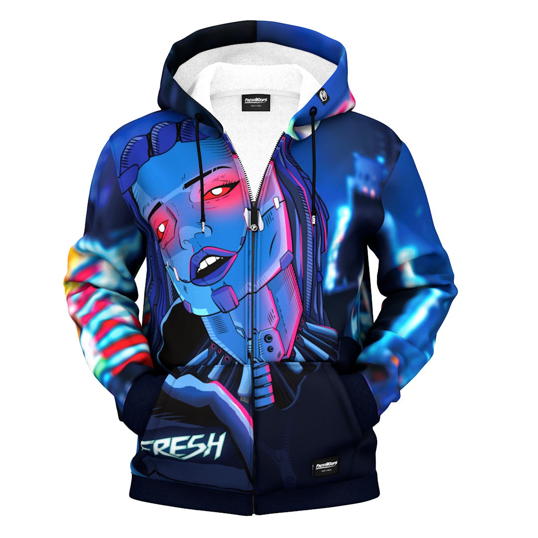 Cyber Girl Zip Up Hoodie