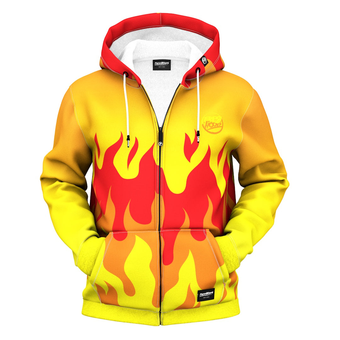 Flames Zip Up Hoodie