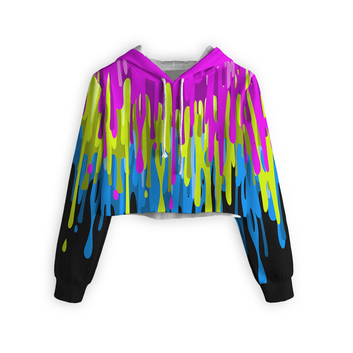 Dripping Paint Cropped Hoodie